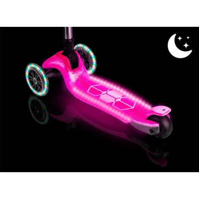 Ricokids 765901 Trojkolová kolobežka na rovnováhu s LED kolieskami Jelly, ružová
