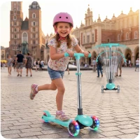 Ricokids 765700 Trojkolová kolobežka na rovnováhu s LED kolieskami Glow, tyrkysová
