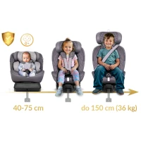 Nukido 710103 Autosedačka Prestige Line ISOFIX, i-Size 40-150 cm, 0-36 kg, šedá