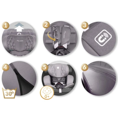 Nukido 710103 Autosedačka Prestige Line ISOFIX, i-Size 40-150 cm, 0-36 kg, šedá