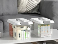 Verk 27661 Úložná krabica s vekom a sponami, 20 l, biela