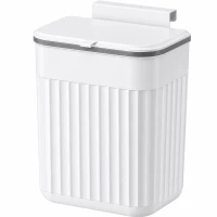 Verk 27672 Závěsný odpadkový koš s víkem 11 l, bílý 