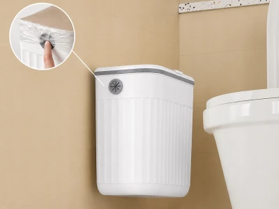 Verk 27672 Zavesený odpadkový kôš s vekom 11 l, biely