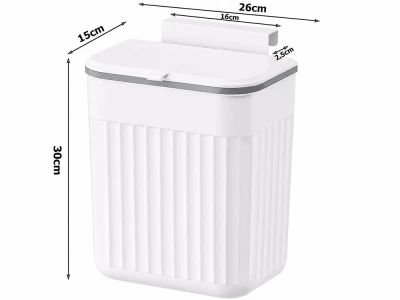 Verk 27672 Zavesený odpadkový kôš s vekom 11 l, biely