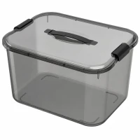 Verk 27661 Úložná krabica s vekom a sponami, 20 l, čierna