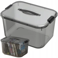 Verk 27661 Úložná krabica s vekom a sponami, 20 l, čierna