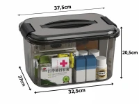 Verk 27661 Úložná krabica s vekom a sponami, 20 l, čierna