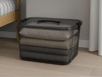 Verk 27661 Úložná krabica s vekom a sponami, 20 l, čierna