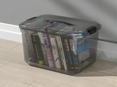 Verk 27661 Úložná krabica s vekom a sponami, 20 l, čierna