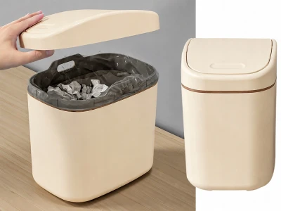 Verk 27674 Mini odpadkový kôš s vekom 2 l, béžový