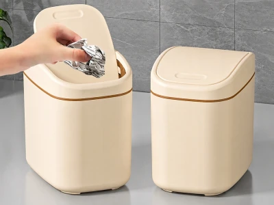 Verk 27674 Mini odpadkový kôš s vekom 2 l, béžový