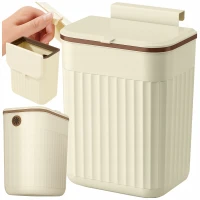 Verk 27672 Závěsný odpadkový koš s víkem 11 l, béžový