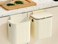 Verk 27672 Závěsný odpadkový koš s víkem 11 l, béžový