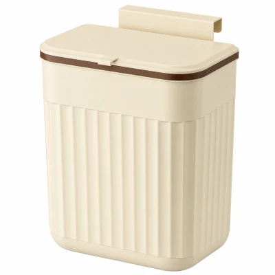 Verk 27672 Závěsný odpadkový koš s víkem 11 l, béžový