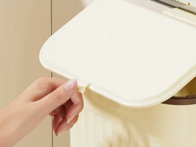 Verk 27672 Závěsný odpadkový koš s víkem 11 l, béžový
