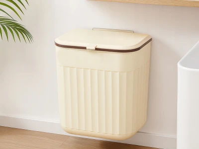 Verk 27672 Závěsný odpadkový koš s víkem 11 l, béžový