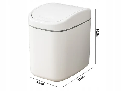 Verk 27674 Mini odpadkový kôš s vekom 2 l, biely
