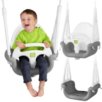 Ricokids 770000 Dětská houpačka 3 v 1, šedo-bílá