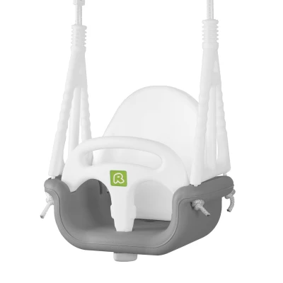 Ricokids 770000 Dětská houpačka 3 v 1, šedo-bílá