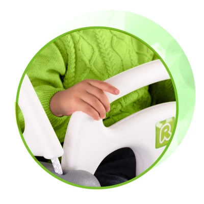 Ricokids 770000 Dětská houpačka 3 v 1, šedo-bílá
