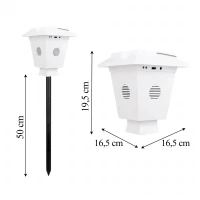 RealG RC-K-2339 Ultrazvukový solárny odpudzovač zvierat a vtákov, 1600 m, IP44