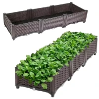 RealG RC-K-2524 Modulární zahradní truhlík 120 x 40 x 22 cm, hnědý