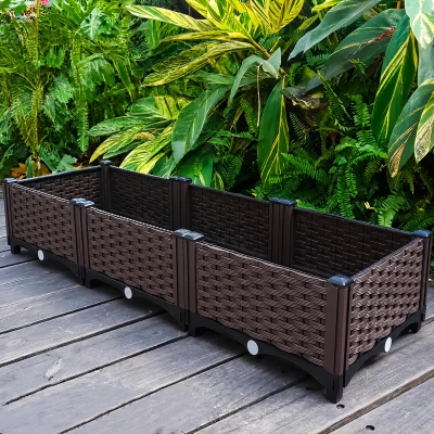 RealG RC-K-2524 Modulární zahradní truhlík 120 x 40 x 22 cm, hnědý