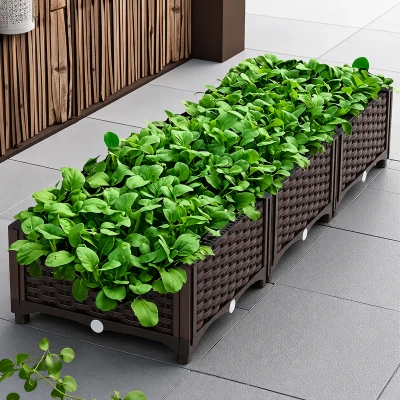 RealG RC-K-2524 Modulární zahradní truhlík 120 x 40 x 22 cm, hnědý