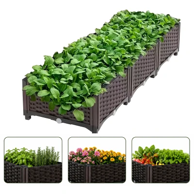 RealG RC-K-2524 Modulární zahradní truhlík 120 x 40 x 22 cm, hnědý