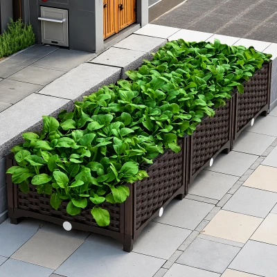 RealG RC-K-2524 Modulární zahradní truhlík 120 x 40 x 22 cm, hnědý