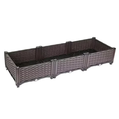 RealG RC-K-2524 Modulární zahradní truhlík 120 x 40 x 22 cm, hnědý