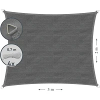 RealG RC-K-898 Stínící plachta obdélníková 2 x 3 m, šedá