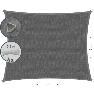 RealG RC-K-898 Stínící plachta obdélníková 2 x 3 m, šedá