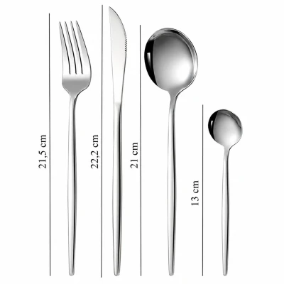 RealG RC-K-2490 Sada jedálenského príboru z nehrdzavejúcej ocele, 24 ks, lesklá + krabička
