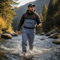 RealG RC-K-2562 Brodiace nohavice s opaskom, veľkosť 42, sivé