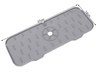 Verk 27569 Silikonová podložka pod dřezovou baterii 37 x 14 cm, šedá