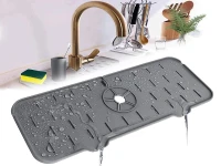 Verk 27569 Silikonová podložka pod dřezovou baterii 37 x 14 cm, šedá