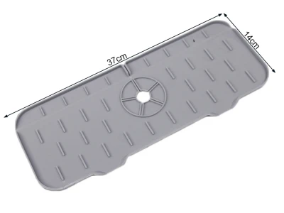 Verk 27569 Silikonová podložka pod dřezovou baterii 37 x 14 cm, šedá