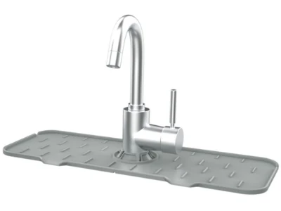 Verk 27569 Silikonová podložka pod dřezovou baterii 37 x 14 cm, šedá