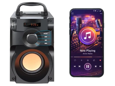 Verk 06367 Bezdrôtový Bluetooth reproduktor A11, FM rádio, diaľkové ovládanie, čierny