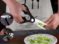 Verk 07411 Sada kuchyňských nožů, nůžky a škrabka 6 v 1, černé
