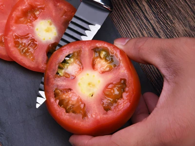 Verk 07411 Sada kuchyňských nožů, nůžky a škrabka 6 v 1, černé