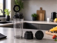 Verk 07544 Shaker s magnetickým držiakom na telefón, USB, 700 ml, čierny