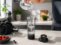 Verk 07544 Shaker s magnetickým držiakom na telefón, USB, 700 ml, čierny