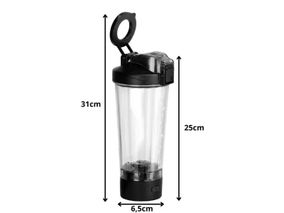 Verk 07544 Shaker s magnetickým držiakom na telefón, USB, 700 ml, čierny