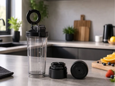 Verk 07544 Shaker s magnetickým držiakom na telefón, USB, 700 ml, čierny