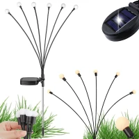Verk 12397 Solárne záhradné svietidlá so senzorom súmraku, 6 LED, 70 cm, 2 ks