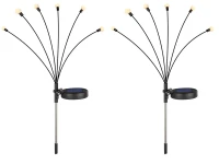 Verk 12397 Solárne záhradné svietidlá so senzorom súmraku, 6 LED, 70 cm, 2 ks