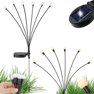 Verk 12397 Solárne záhradné svietidlá so senzorom súmraku, 6 LED, 70 cm, 2 ks