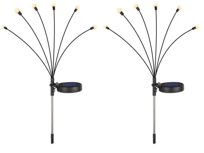 Verk 12397 Solárne záhradné svietidlá so senzorom súmraku, 6 LED, 70 cm, 2 ks